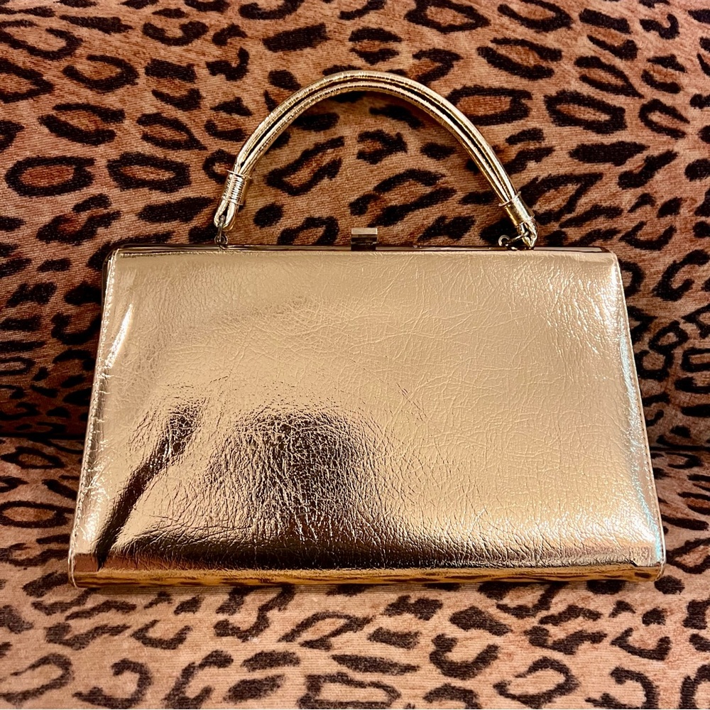 Vintage 60s Gold Metallic Clutch